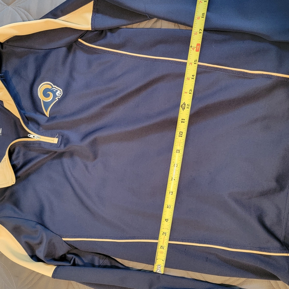 NFL Blue and Cream Quarter-Zip Athletic Shirt